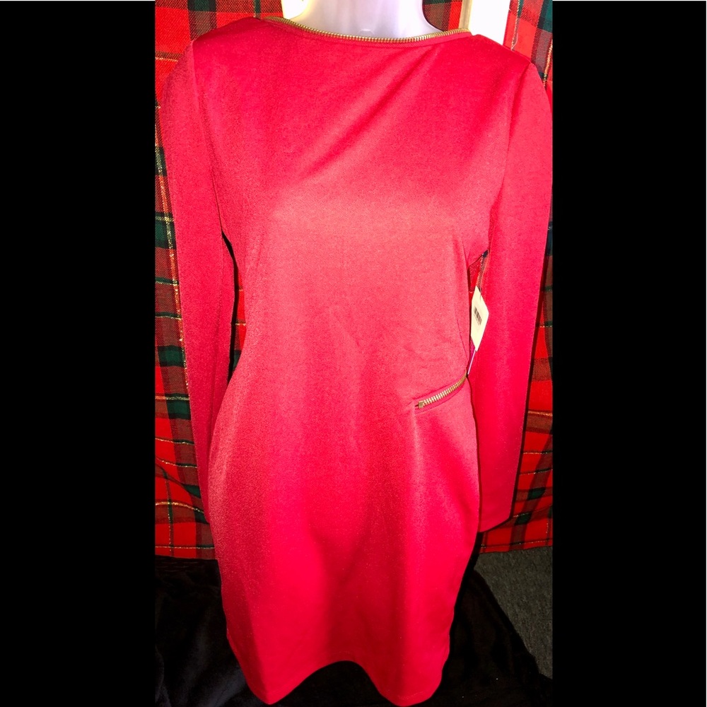 Red zipper dress